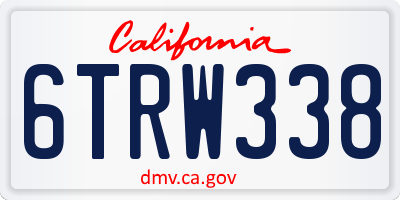 CA license plate 6TRW338