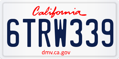 CA license plate 6TRW339