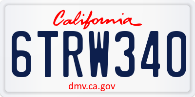 CA license plate 6TRW340