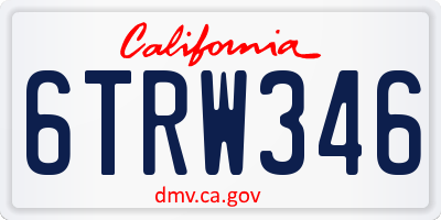 CA license plate 6TRW346