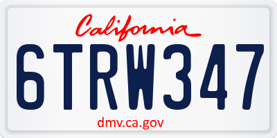 CA license plate 6TRW347
