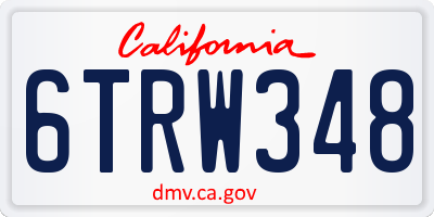 CA license plate 6TRW348