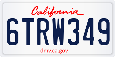 CA license plate 6TRW349