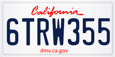 CA license plate 6TRW355