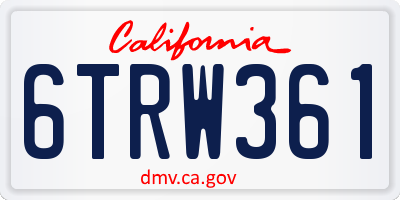 CA license plate 6TRW361