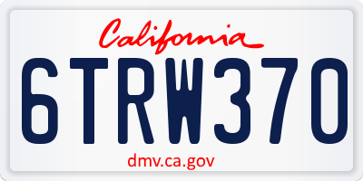 CA license plate 6TRW370