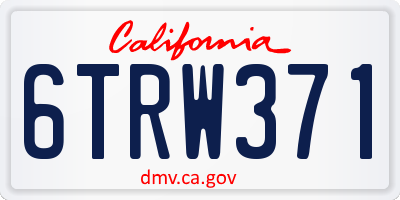 CA license plate 6TRW371