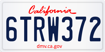 CA license plate 6TRW372