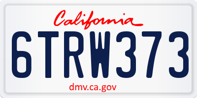 CA license plate 6TRW373