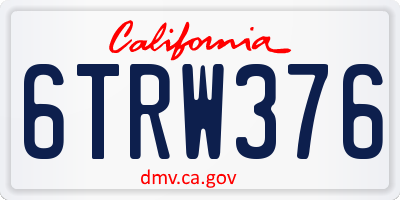 CA license plate 6TRW376