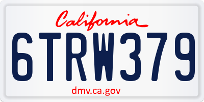 CA license plate 6TRW379