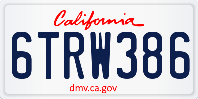 CA license plate 6TRW386