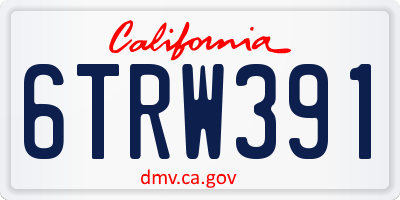 CA license plate 6TRW391