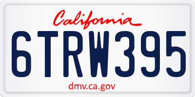 CA license plate 6TRW395