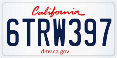CA license plate 6TRW397