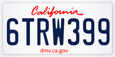 CA license plate 6TRW399