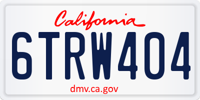 CA license plate 6TRW404