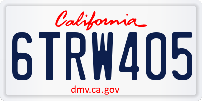 CA license plate 6TRW405