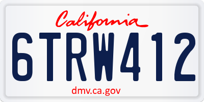 CA license plate 6TRW412