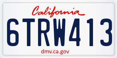 CA license plate 6TRW413