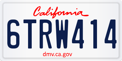 CA license plate 6TRW414