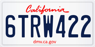 CA license plate 6TRW422