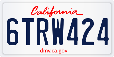CA license plate 6TRW424