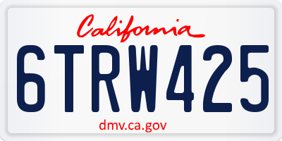 CA license plate 6TRW425