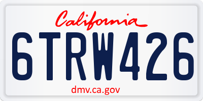 CA license plate 6TRW426