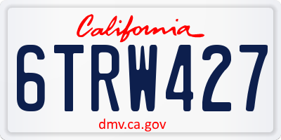 CA license plate 6TRW427
