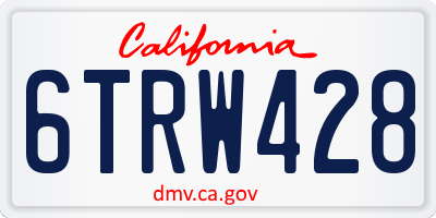 CA license plate 6TRW428