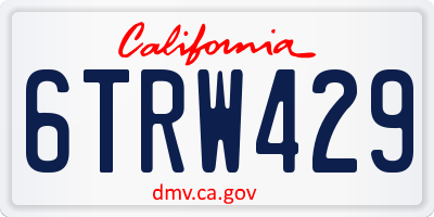 CA license plate 6TRW429