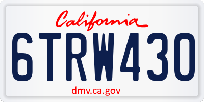 CA license plate 6TRW430