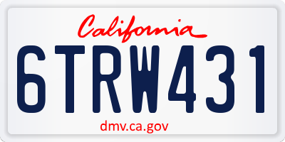 CA license plate 6TRW431