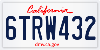 CA license plate 6TRW432