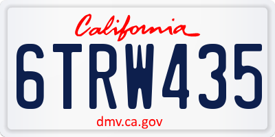CA license plate 6TRW435