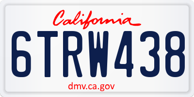 CA license plate 6TRW438