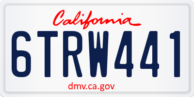 CA license plate 6TRW441