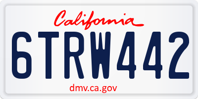 CA license plate 6TRW442