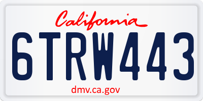 CA license plate 6TRW443