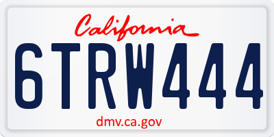 CA license plate 6TRW444