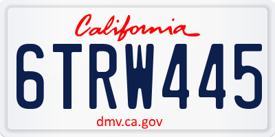 CA license plate 6TRW445