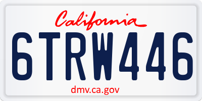CA license plate 6TRW446