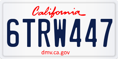 CA license plate 6TRW447