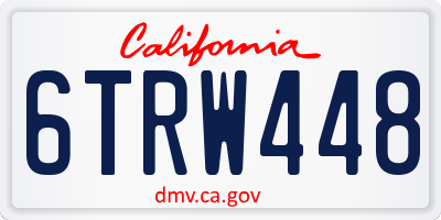 CA license plate 6TRW448