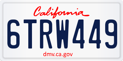 CA license plate 6TRW449