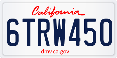 CA license plate 6TRW450