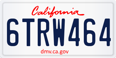 CA license plate 6TRW464