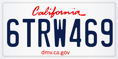 CA license plate 6TRW469