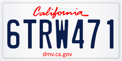 CA license plate 6TRW471